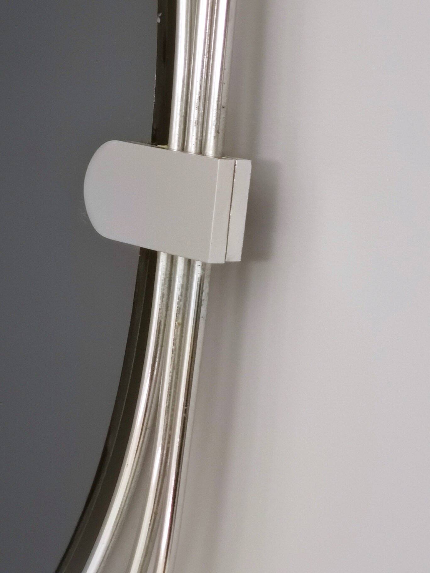 Smoked Wall Mirror with a Triple Chrome-Plated Metal Frame, Italy