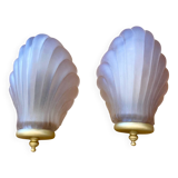 Pair of vintage shell sconces