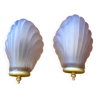 Paire d’appliques coquillage vintage
