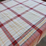 Old checkered tablecloth