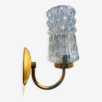 Vintage molded glass wall light
