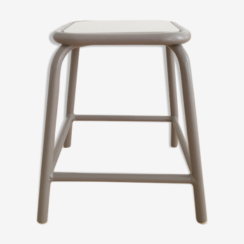 Industrial stool in steel and wood