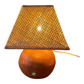 Lampe boule en argile ou terre cuite