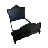 Lit Baroque Louis XV noir 2 places