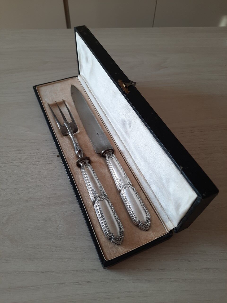 COUVERTS DE SERVICE à découper à la russe - argent fourré couteau