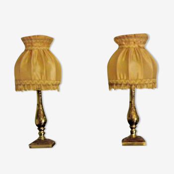 2 lampes de table en laiton