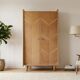 Art Deco oak wardrobe with chevron decoration