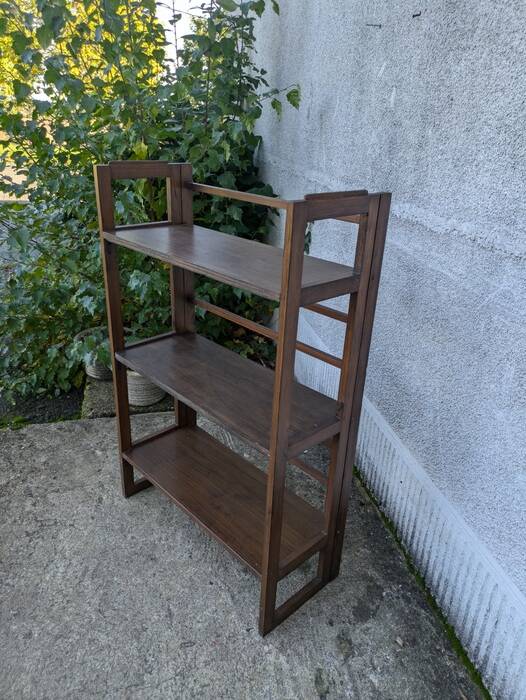 Etagère de bouquiniste, bibliothèque pliante en hêtre vernis