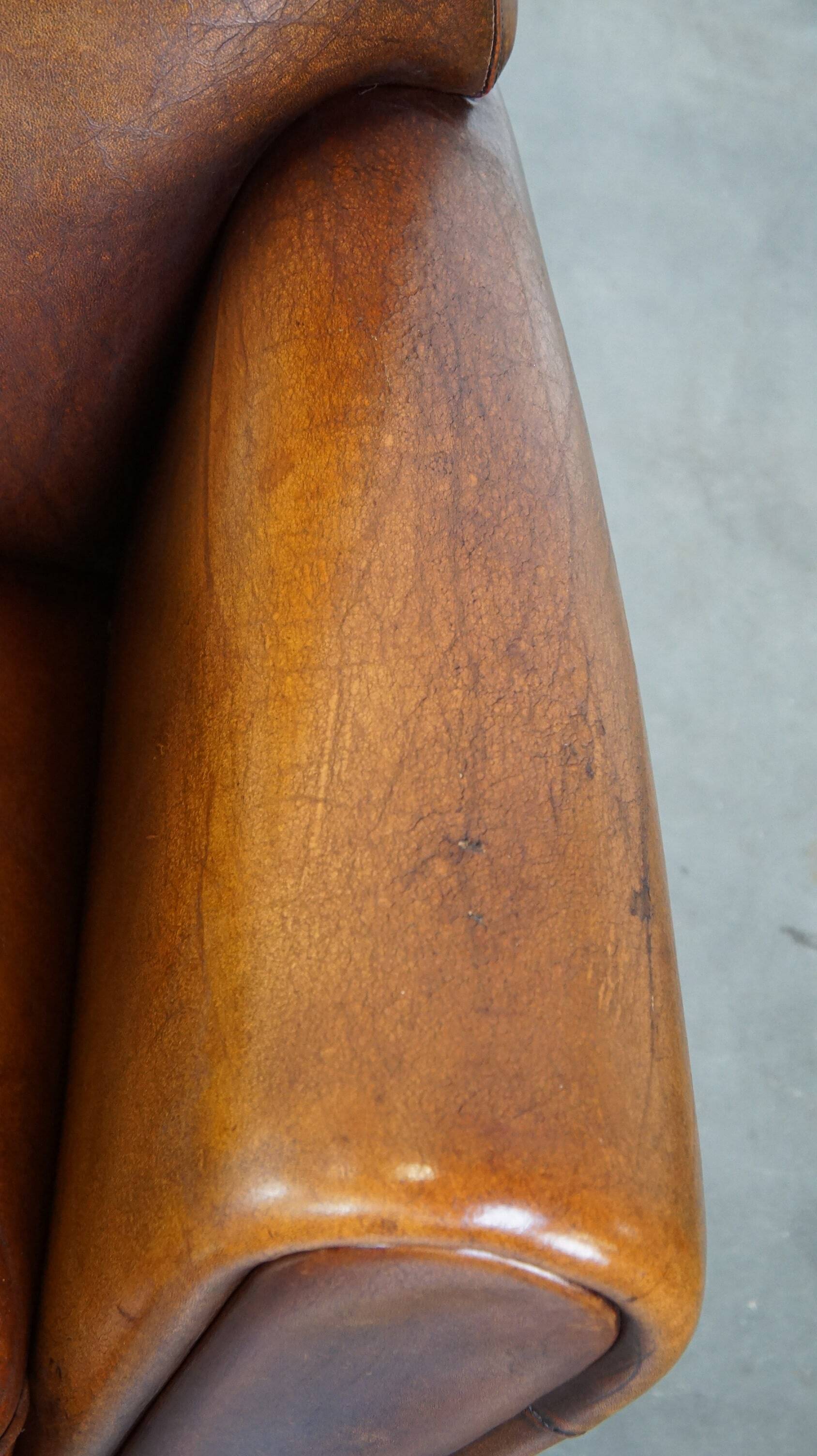 Large sheep leather design armchair