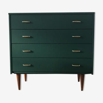 Dark green vintage chest of drawers