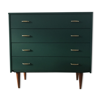 Dark green vintage chest of drawers