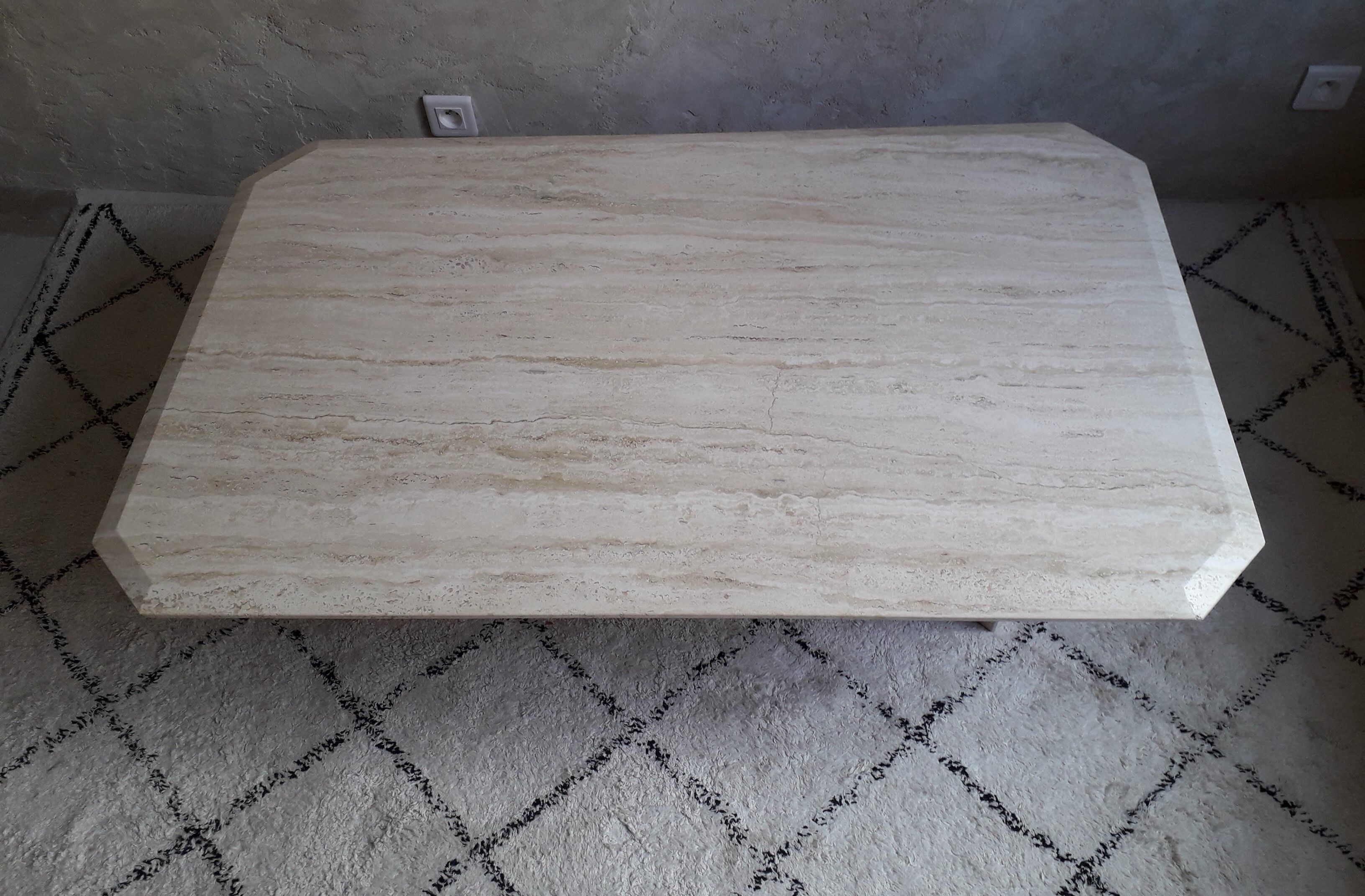 Travertine coffee table