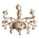 Large hand-painted gilded chandelier mangani ceramiche porcelain