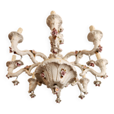 Großer handbemalter vergoldeter kronleuchter mangani ceramiche porzellan