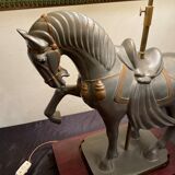 Large vintage horse plight in tin, H103 cm