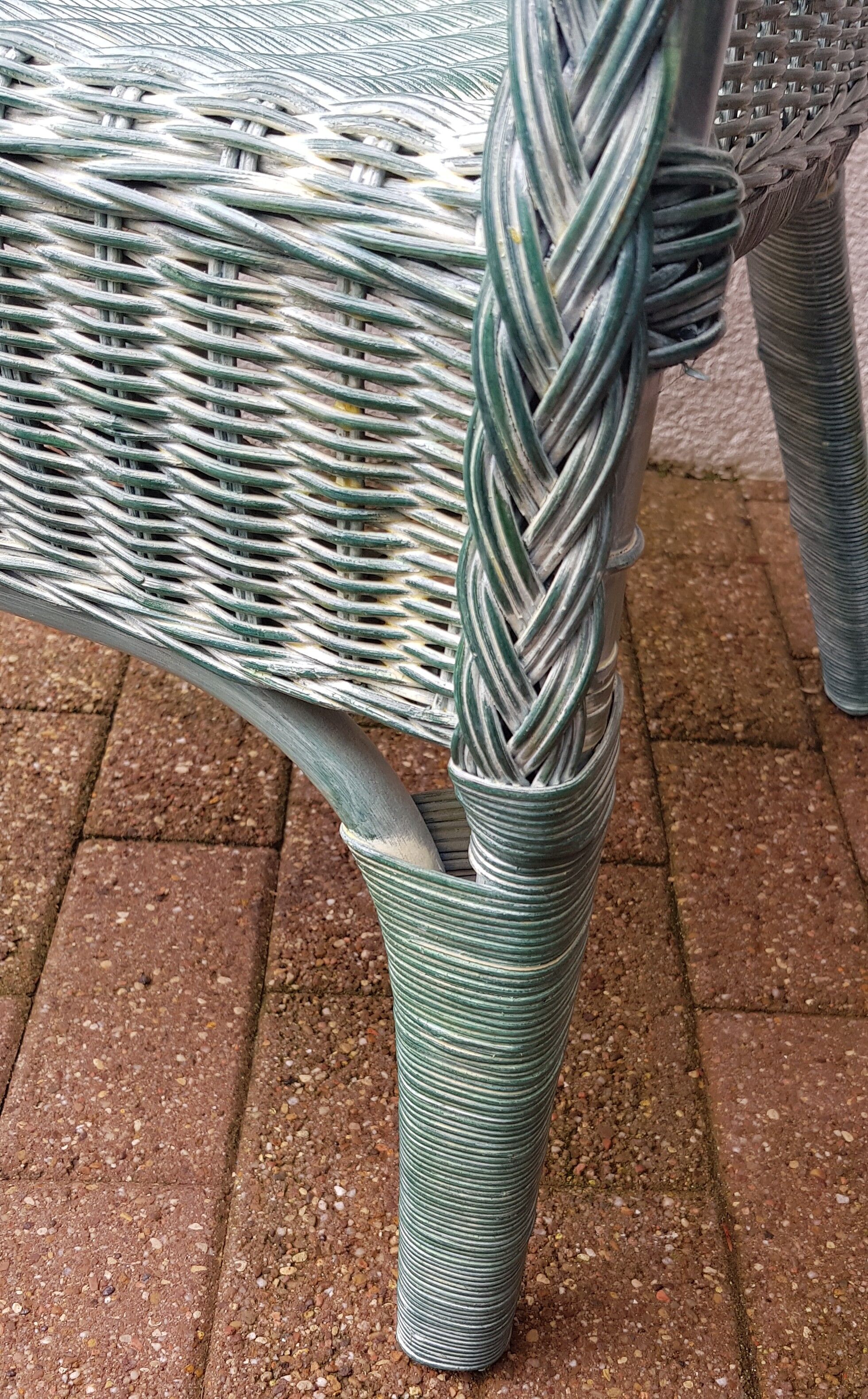 Green rattan chair