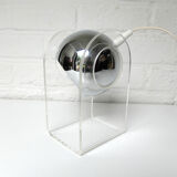 Space age sphere plexiglass table lamp, 1960/70