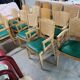 Set of 16 vintage Fameg wooden bistro armchairs
