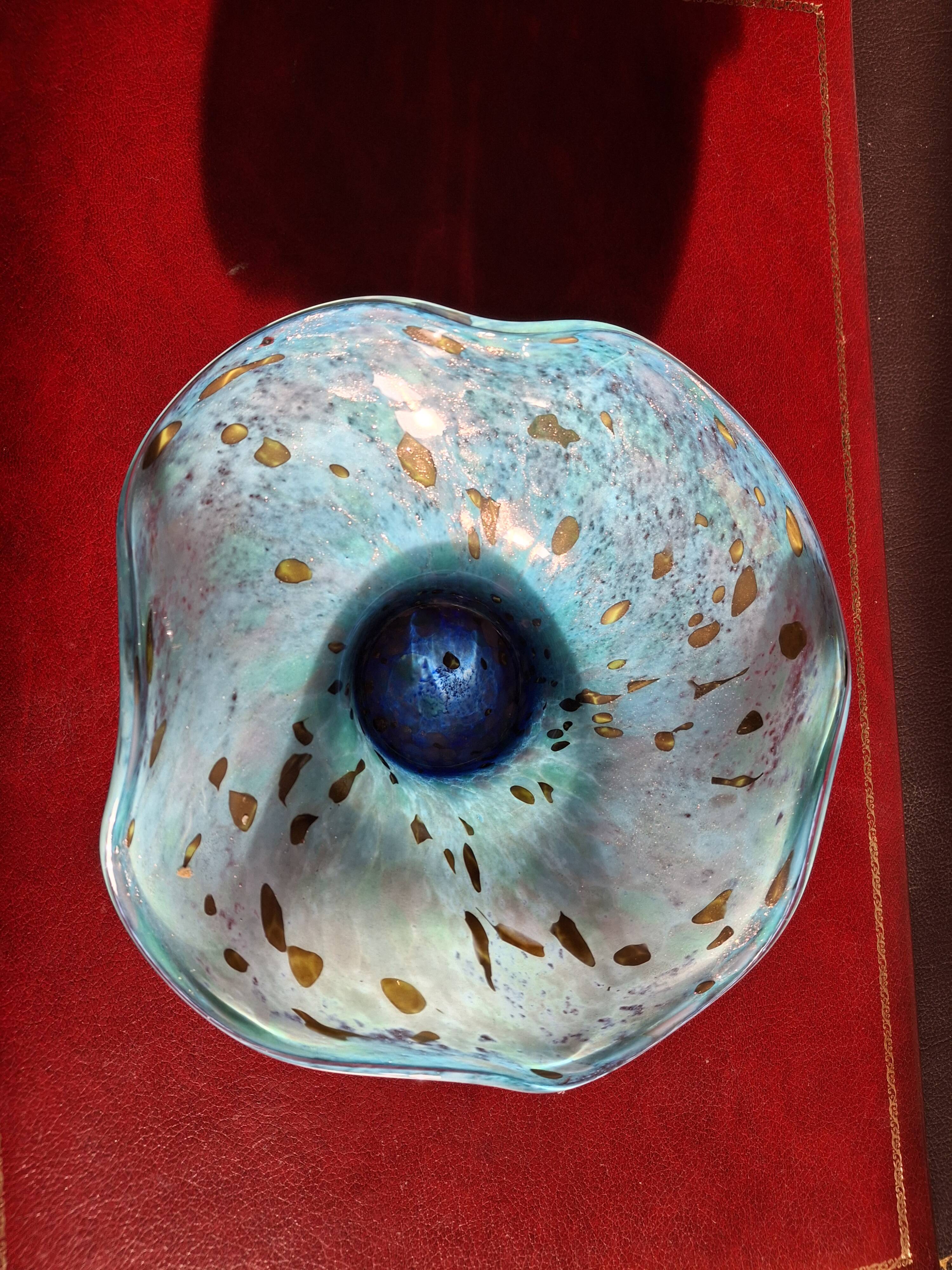 Rare large Jean-Michel Operto glass bowl, signed, 23 cm