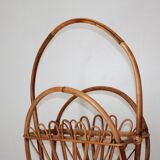 Vintage bamboo magazine rack Italy 1960s