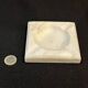 Vintage ashtray in white marble square 1970s Carrara Italy