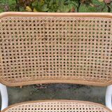 Cesca chair b32 model in white and wood by Marcel Breuer
