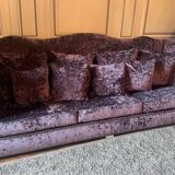 Purple velvet sofa