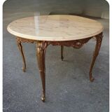 Table basse en bronze de style Louis XV avec plateau en marbre, XXe siècle
