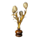 Midcentury Hollywood Regency Florentine gilt metal flower table lamp, 60s.