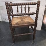Antique corner fireplace armchair