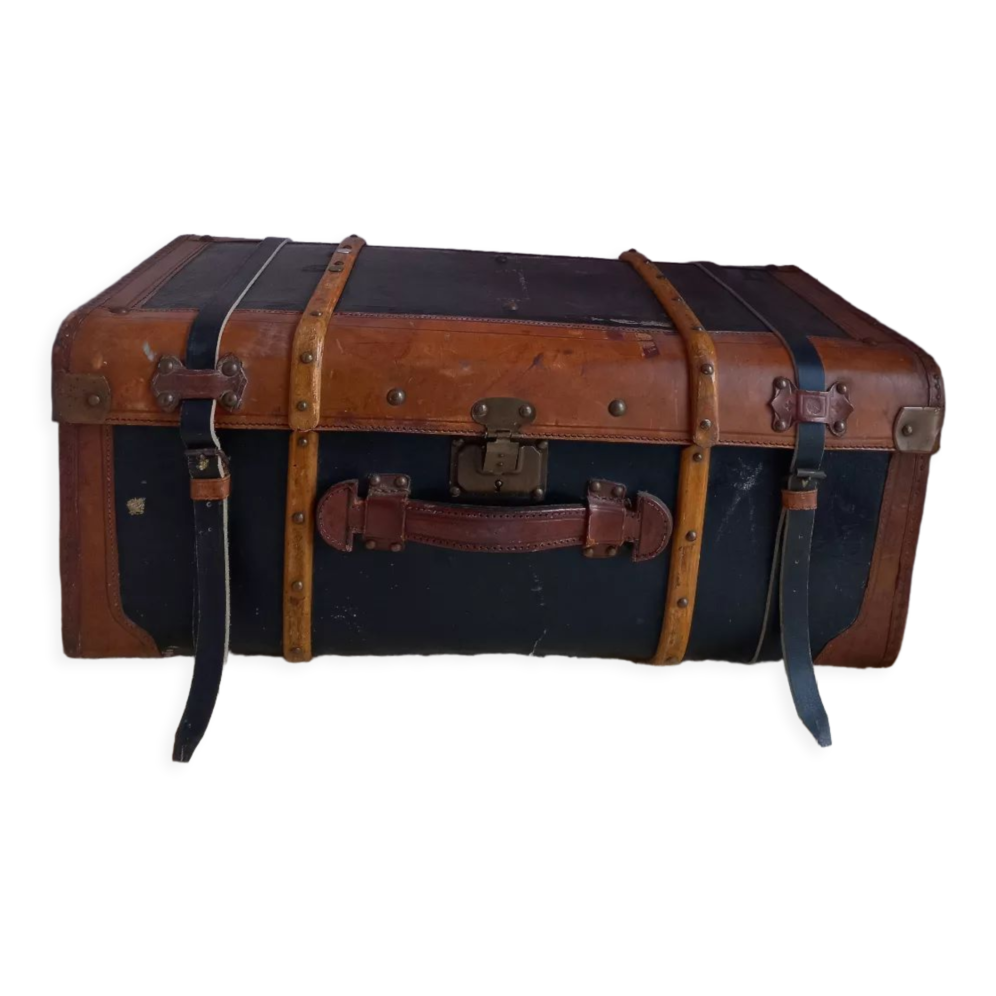 Antique leather suitcase
