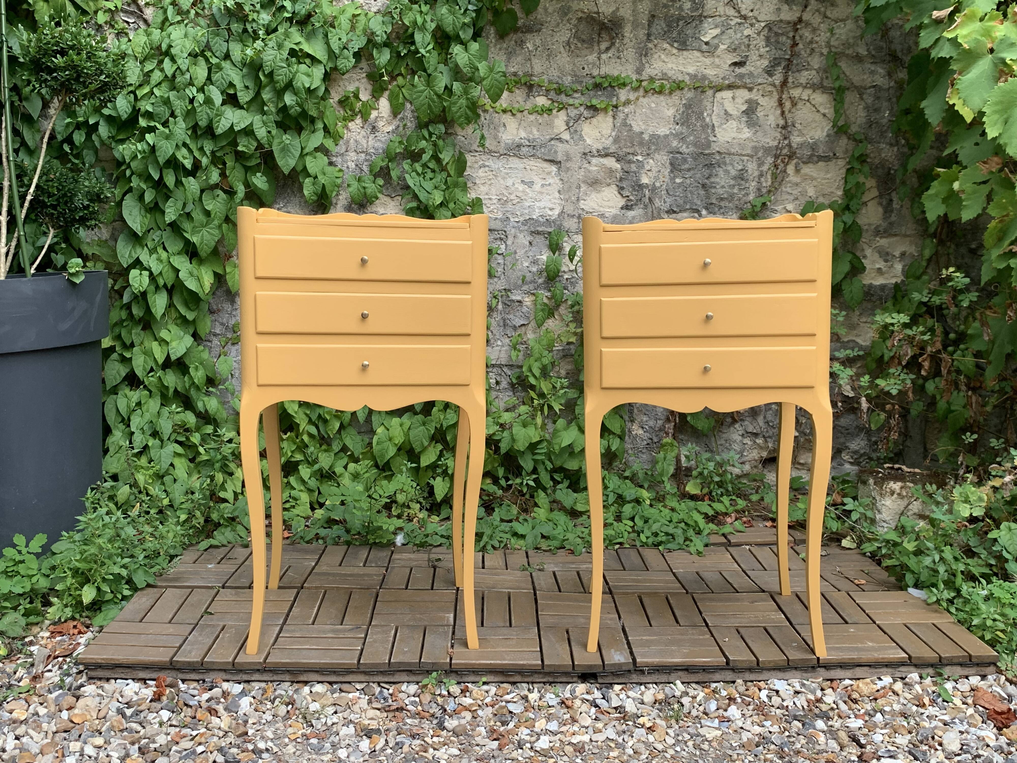 Pair of vintage Louis XV style bedside tables