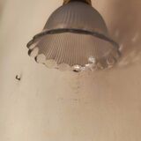 Suspension  de style art nouveau 1900 en laiton - tulipe en verre dépoli