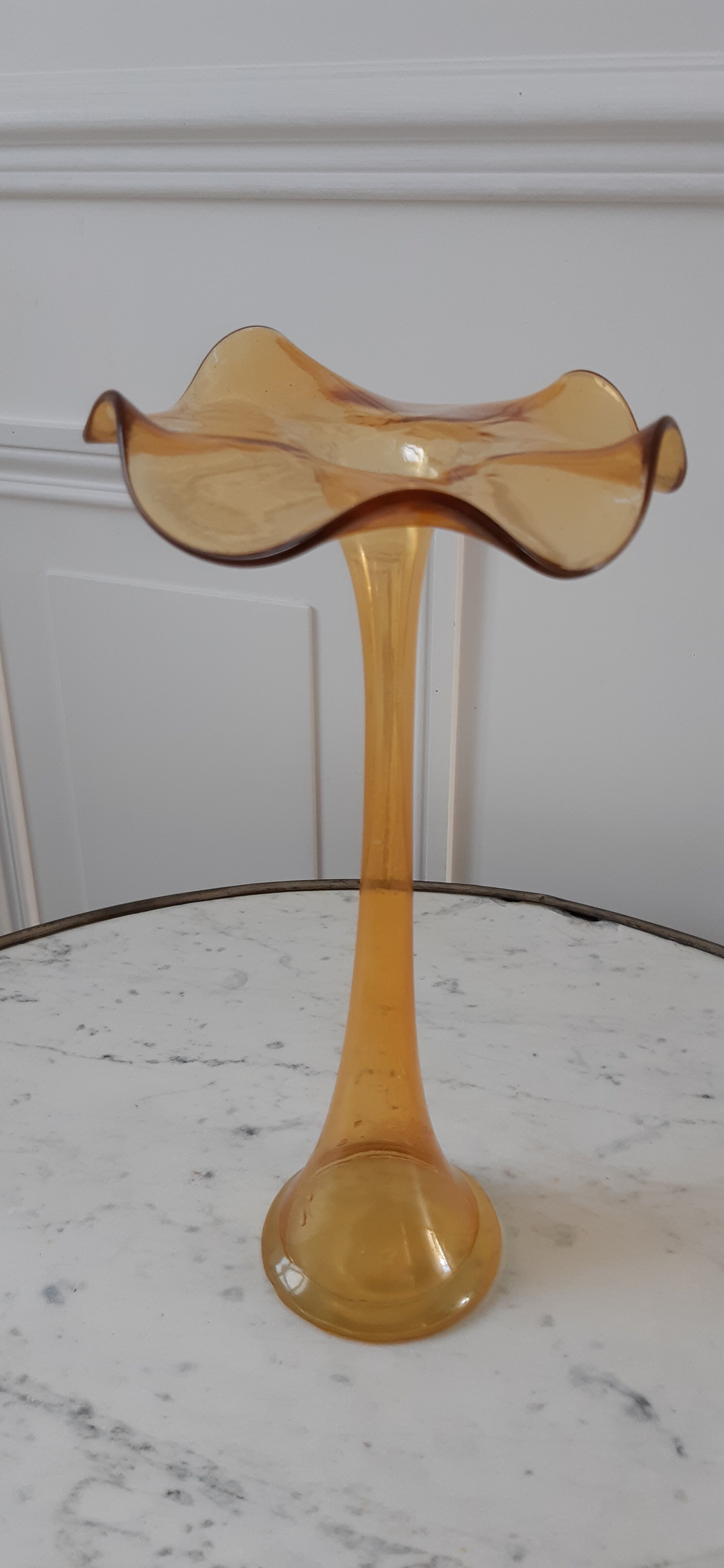 Blown glass vase soliflore corolla years 60-70