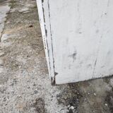 Old rustic Parisian wardrobe patinated white in oak and fir