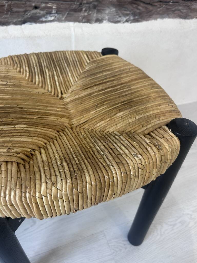 2 "Meribel" stools in black by Charlotte Perriand, 1960