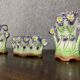 Onnaing: 3-piece Art Nouveau period barbotine set including a planter and two vases