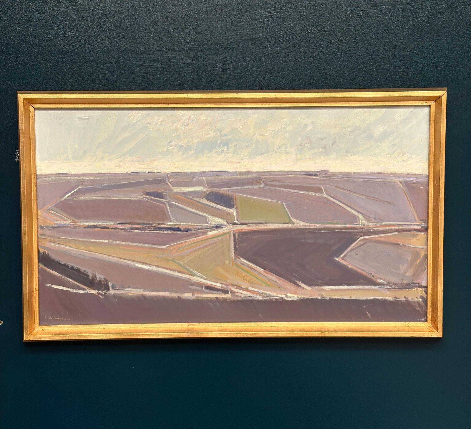 Original Large Danish Oil On Canvas – “Landscape, Denmark” By Erik Nörgaard – Vintage & Framed