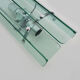 Pair of Italian Veca wall lamps in bluish glass, chrome, double lights