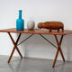 Large blue Gulvvas Otto Brauer for Kastrup Holmegaard 1970