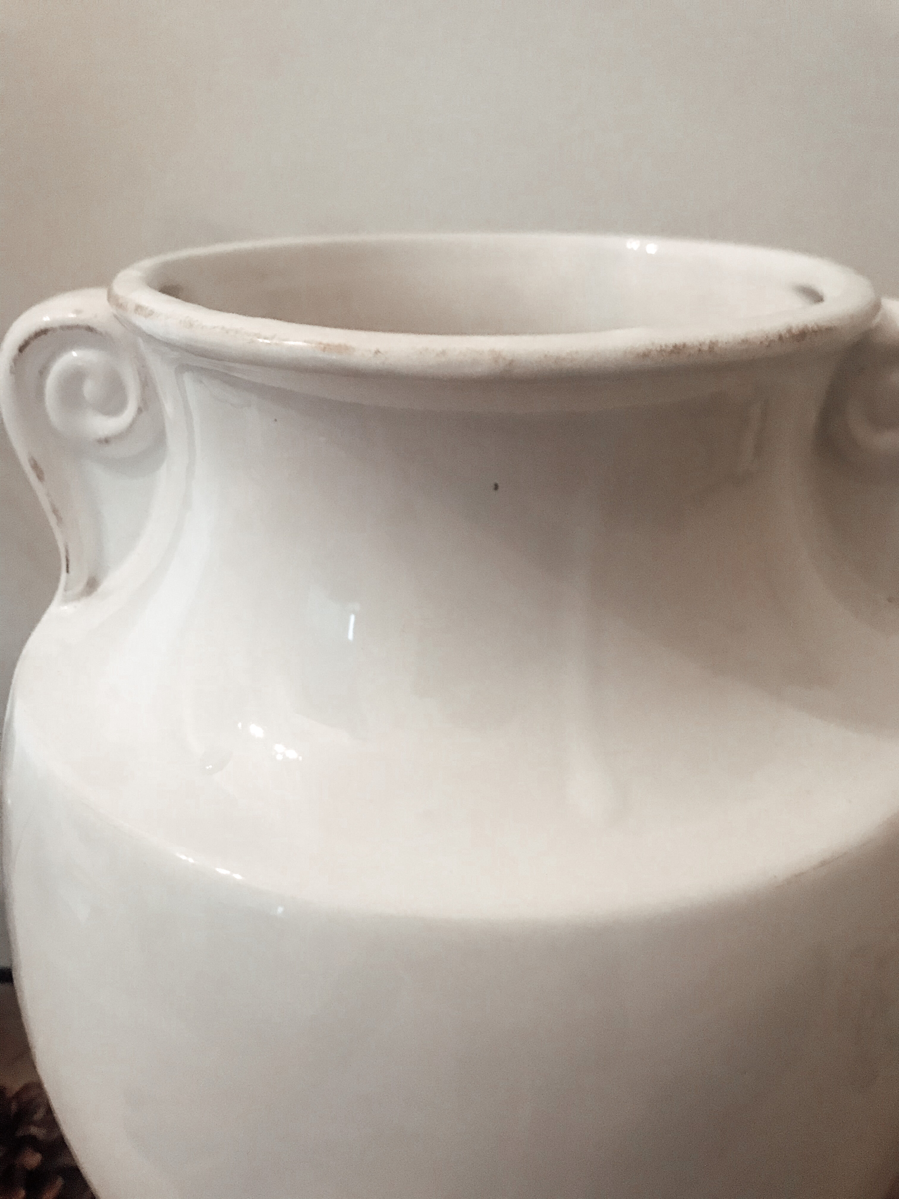 Vase blanc à volutes