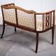 Art Nouveau Two-Seater Canapé or Bench in Mahogany, Early 1900s