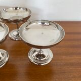 Coupes à glace sur pied en métal argenté anciennes