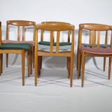 Teak chairs danish design set 1960s new upholstery