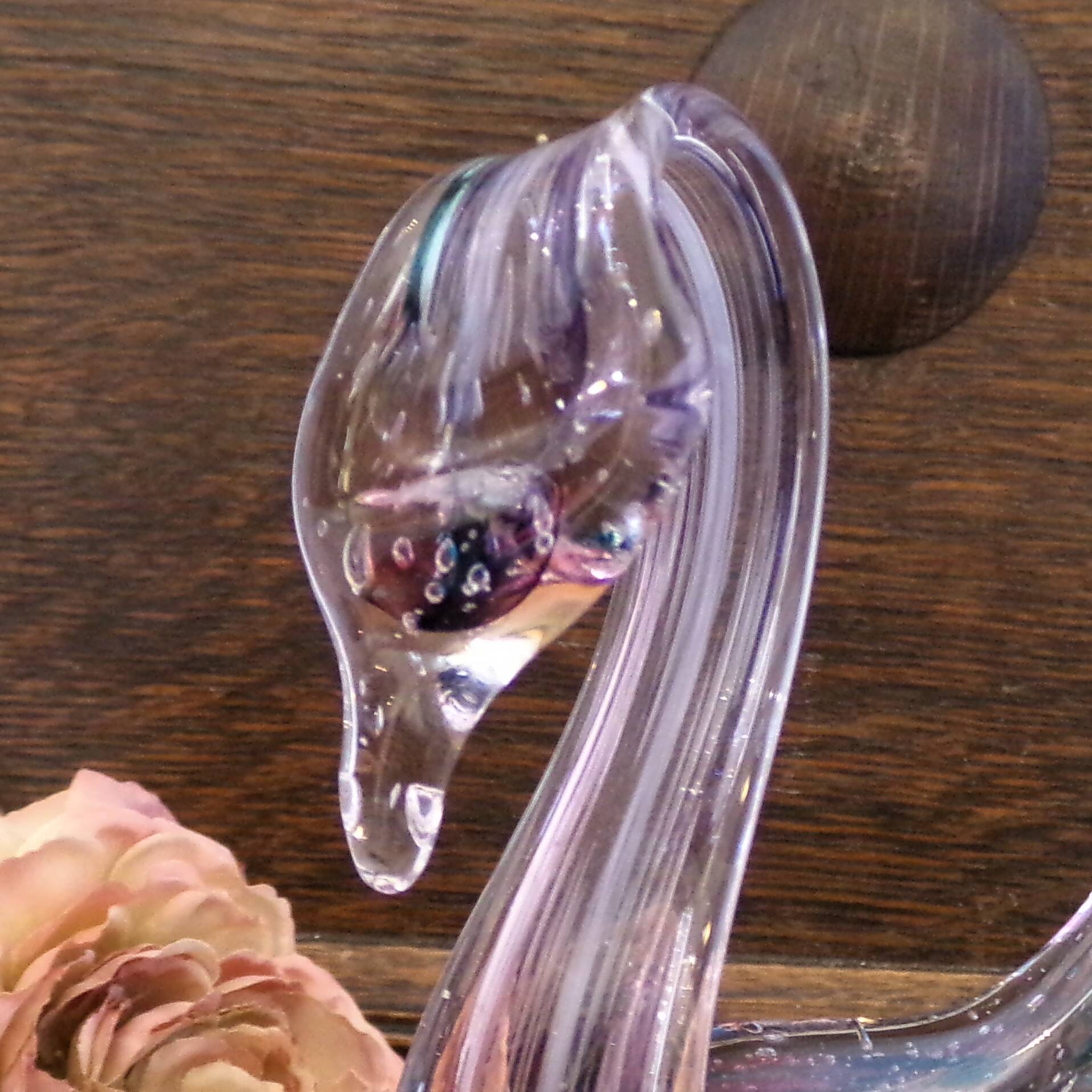Mid-century Murano glass multicolored swan