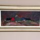 Original Swedish Oil on Panel – “Huts” – Vintage & Framed – 77 × 41 cm