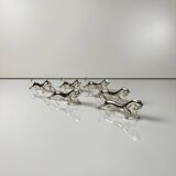 Set of 6 antique silver-plated horse-shaped knife holders