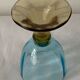 5 glasses in amber and blue crystal George Sand diabolos 19th century