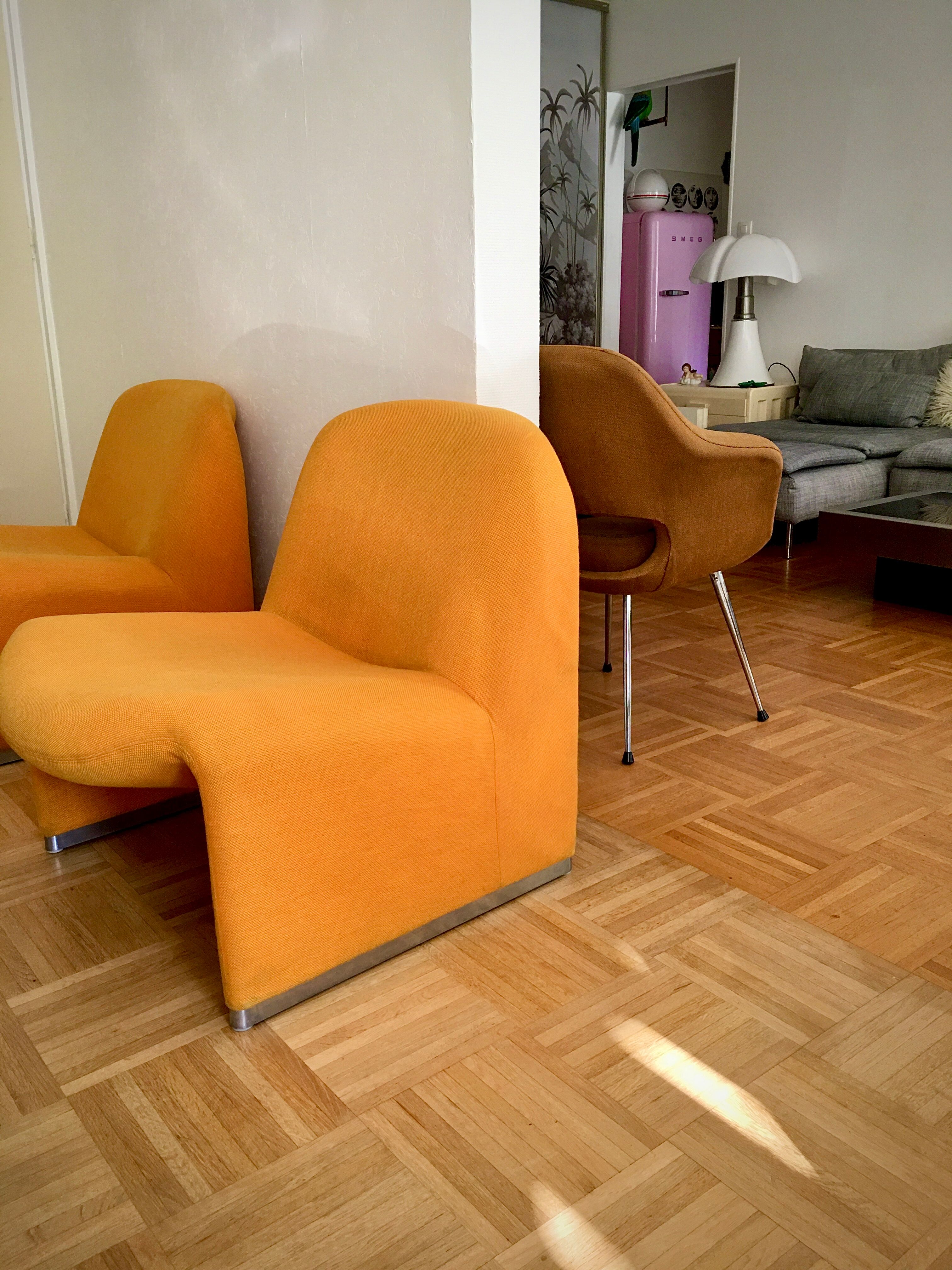 Giancarlo Piretti's Alky armchair for Castelli, 1970s orange-yellow