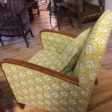 Art Deco armchair new tapestry restored
